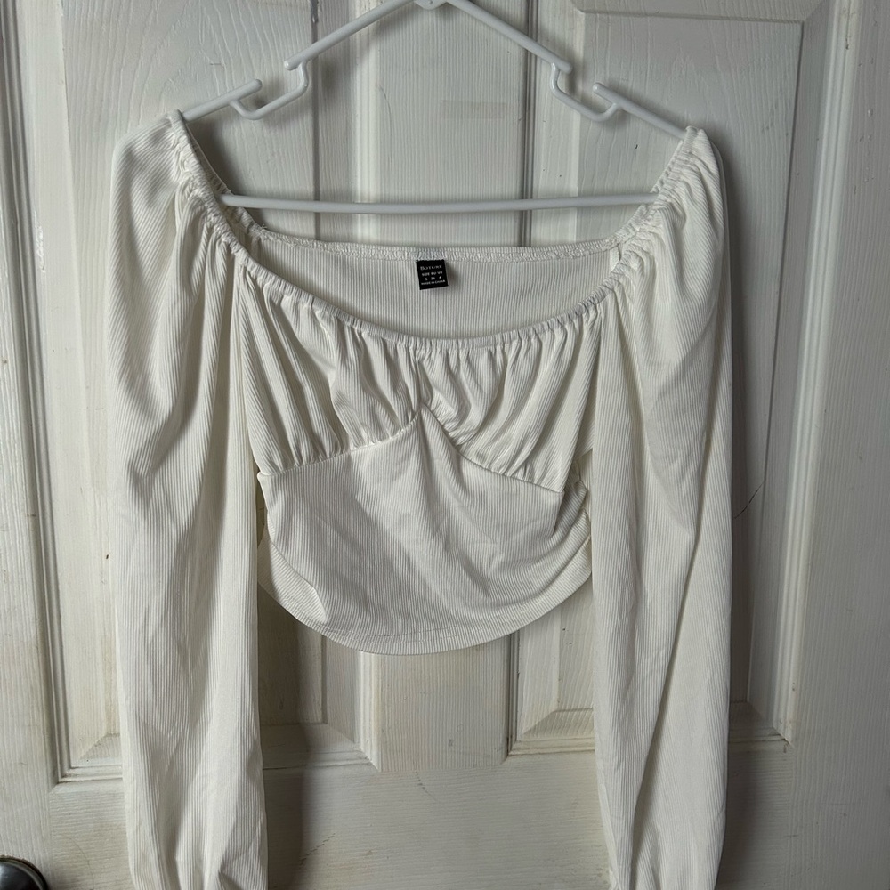 Elegant White Off-Shoulder Women's Top